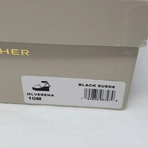 MARC FISHER BLACK SUEDE VERENA ESPADRILLE LACE UP PLATFORM SANDALS Size 10 M - Picture 6 of 10